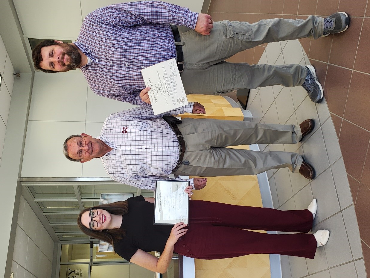 Pictured left to right:  Emily Wall, Glenn Dennis, and Jonathan Curtis