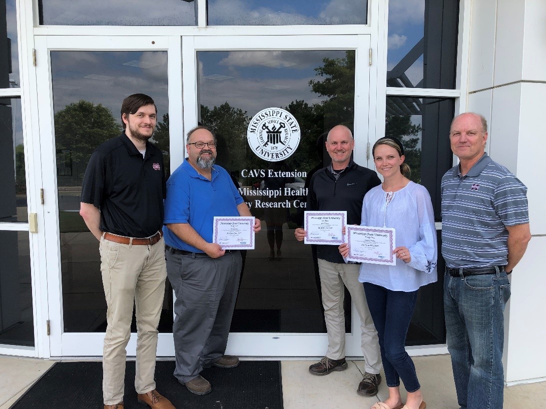 Pictured left to right:  Adam Collins, CAVS-E Engineer and Six Sigma Instructor; Mike Ford, Green Belt; Eric Byrd, Green Belt; Mindy Deas, Black Belt; Les Goff, Goff Consulting President and Six Sigma Instructor; Chad Moore, Black Belt (not pictured)
