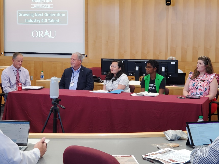 Pictured:  Cody Zumbro, Madison Career and Technical Center Principal; Greg James, NEMCC Assistant Workforce Director; TZ Waters, ICC Director of Workforce Education; Angela Verdell, Columbus Light & Water General Manager; Courtney McCubbins, MSU RCU Curriculum Manager