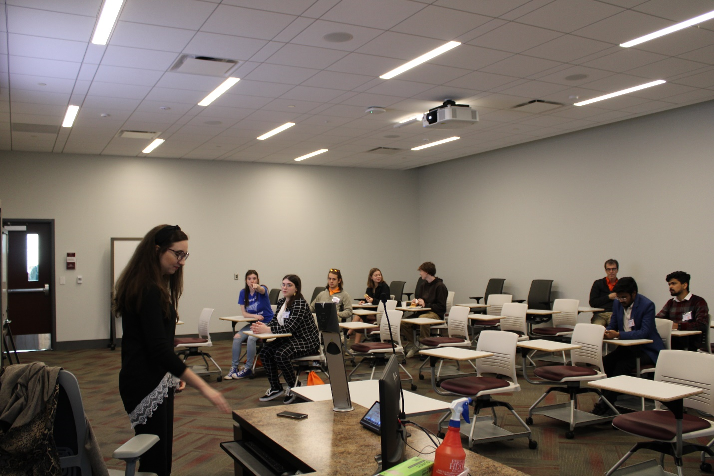 Dr. Emily Wall delivers leadership presentation for transportation engineering students